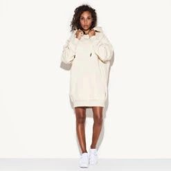 Oversized Hoodie Dress -Fashion Clothing Store 63 512945 6553381470305 OVERSIZED HOODIE DRESS SAND 42699 WEBSIZE