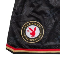 Playboy X Lids Year Of The Rabbit Basketball Shorts -Fashion Clothing Store 6894269661281 540347 YOTR MESH BASKETBALL SHORTS BLACK 4