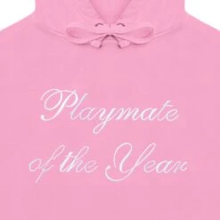 Playmate Of The Year Hoodie - Pink / White Print -Fashion Clothing Store 6927218311265 542755 PMOY CROP HOODIE PINK 3 6eced2fd 15bb 4773 9431 66f422b1f78a