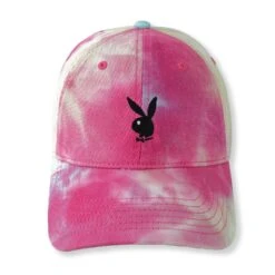 Adjustable Rabbit Head Logo Hat Tie Dye -Fashion Clothing Store AdjustableRabbitHeadLogoHatDarkTieDyePiink