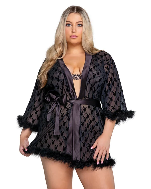 PLAYBOY BUNNY NOIR ROBE 4 PLAYBOY BUNNY NOIR ROBE - Image 2