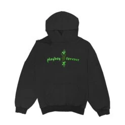 Women's Playboy Forever Hoodie -Fashion Clothing Store PLAYBOY PACSUN BLACK HOODIE WITH COLD SHOULDER GREEN DETAIL 01 e6bf64d3 36c4 49c6 9e7c 3762b978e4bf