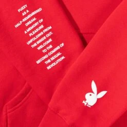 Fashion Clothing Store -Fashion Clothing Store Playboy Logo Hood Sweatshirt Red 2