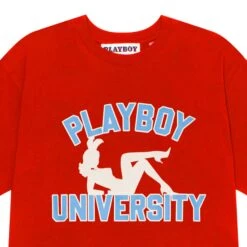 Men's Playboy University T-Shirt -Fashion Clothing Store Playboy PB University SS Tee Red 02