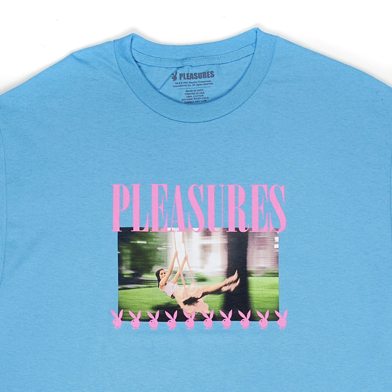 Playboy X Pleasures Swinging Playmate T-Shirt Blue 4 Playboy X Pleasures Swinging Playmate T-Shirt Blue - Image 2