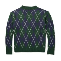 Men's Vintage Argyle Cardigan -Fashion Clothing Store Playboy ClassicCardigan Green 02
