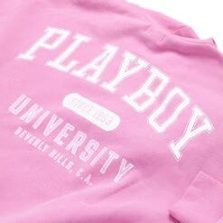 Women's Playboy University Zip Up Hoodie -Fashion Clothing Store Playboy Crest Full Zip Jacket SuperPink 03
