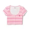 Women's Crush Stripe Scoop Tee -Fashion Clothing Store Playboy Womens Crush Stripe Scoop Tee Pink 01