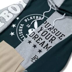 Women's Varsity Hoodie 14 Women's Varsity Hoodie -Fashion Clothing Store Playboy Womens Sweatshirt Green 03
