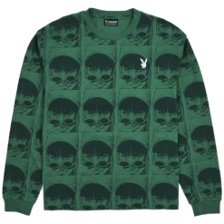 Playboy X Pleasures Playmate Heavyweight Long Sleeve 14 Playboy X Pleasures Playmate Heavyweight Long Sleeve -Fashion Clothing Store PlayboyxPleasuresPlaymateHeavyweightLongSleeve Green Front
