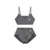 Women's Lounge Satin Cami & Short Set - Grey 2 Women's Lounge Satin Cami & Short Set - Grey -Fashion Clothing Store Women sLoungeSatinCami ShortSet Grey