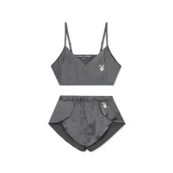 Women's Lounge Satin Cami & Short Set - Grey