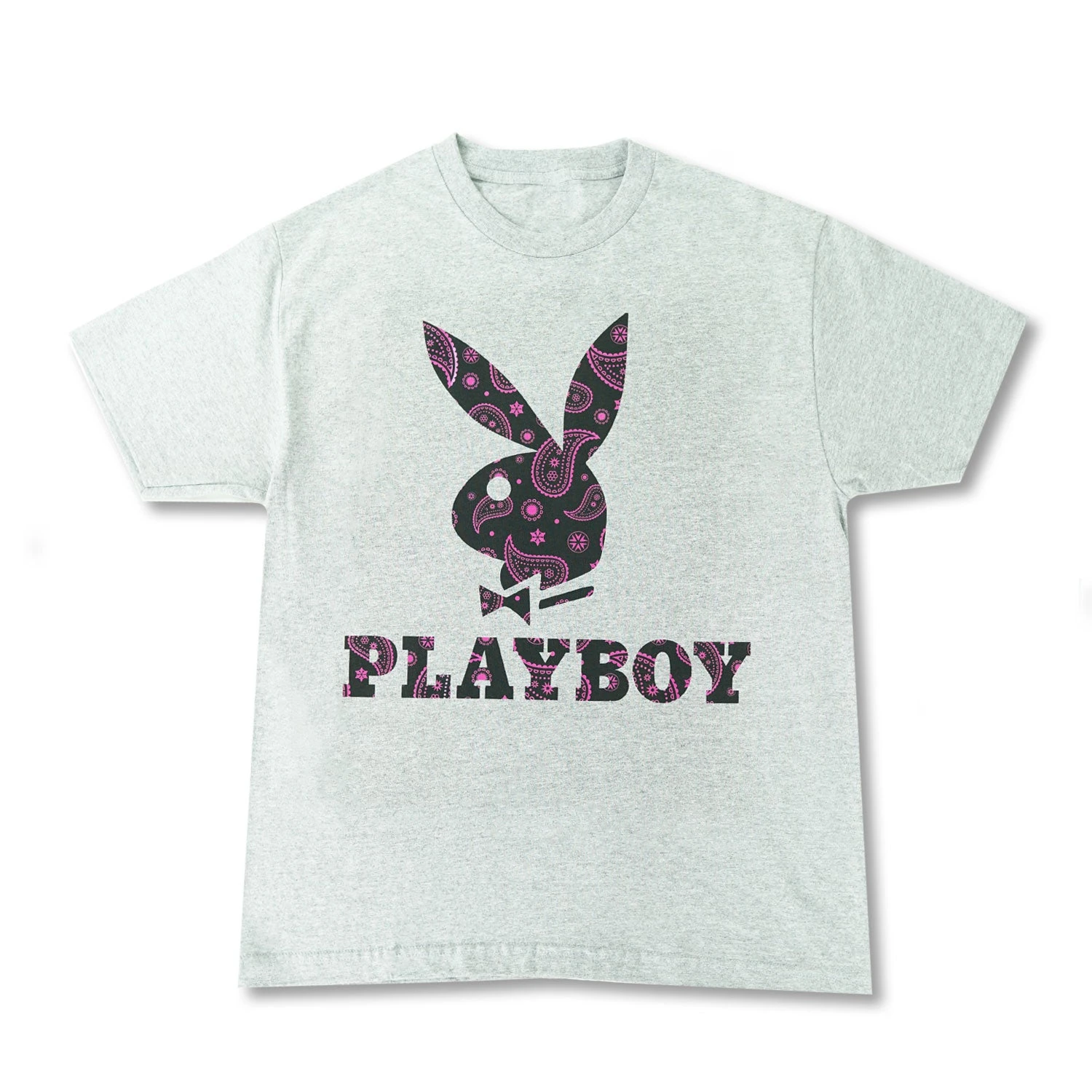 Playboy Rabbit Head Paisley Grey Tee 3 Playboy Rabbit Head Paisley Grey Tee
