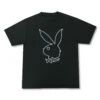 Playboy Rabbit Head Beads Black Tee -Fashion Clothing Store playboy tee 5a 1